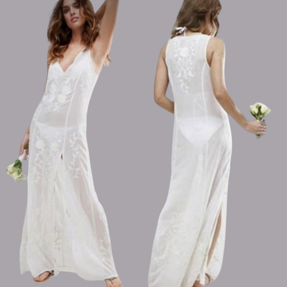 ASOS 🔖NWT! Bridal Night Gown / Swim Coverup - Size 2 - Picture 1 of 11